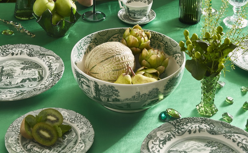 SPODE HERITAGE GREEN ITALIAN ANGLICKA KAMENINA