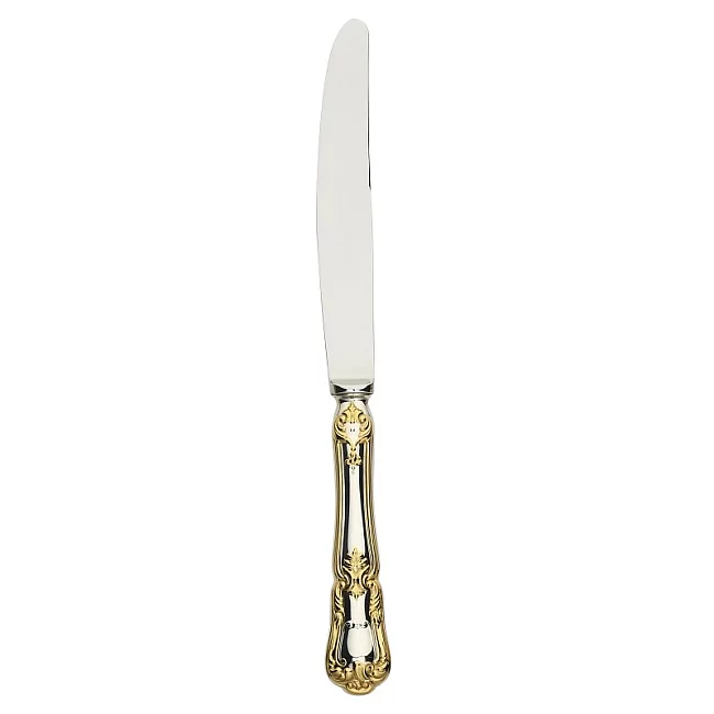 Pozlacený stříbrný jídelní nůž 25 cm