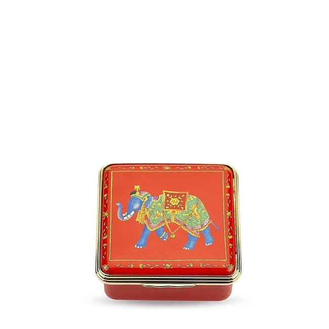 Krabička 5,5 cm - Red Ceremonial Indian Elephant