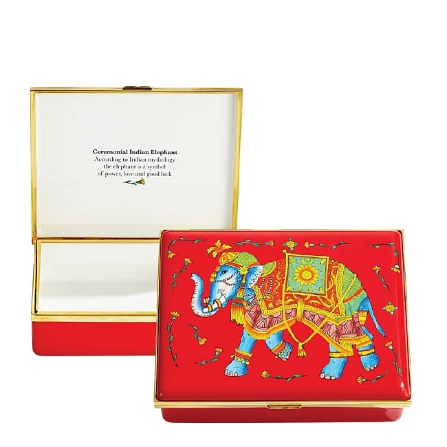 Krabička 13,9 cm - Red Ceremonial Indian Elephant