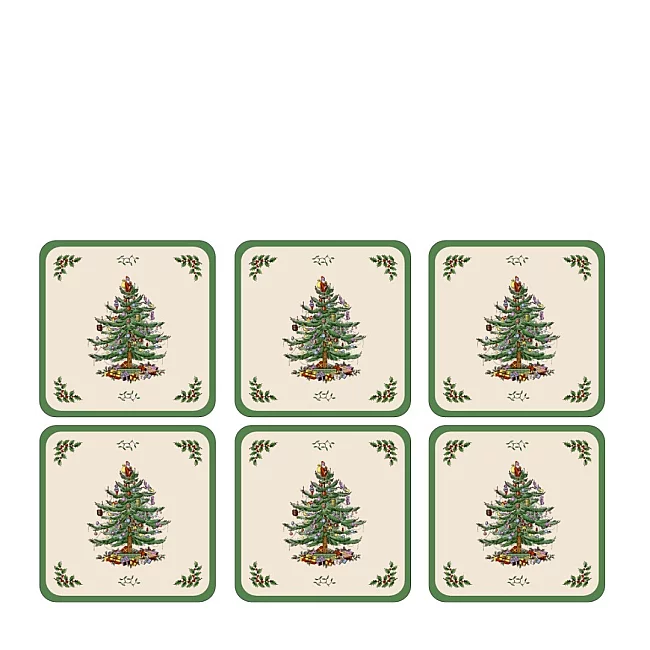 Sada 6 podložek Christmas Tree 10,5 x 10,5 cm