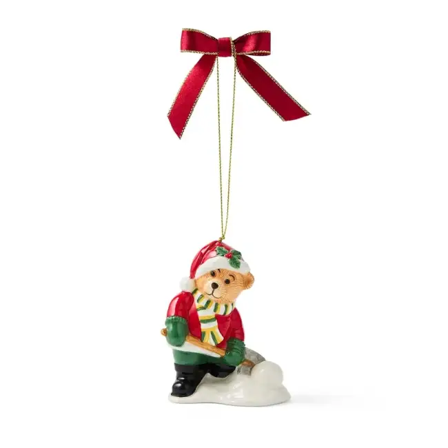 Teddy shovelling dekorace 9.3 cm