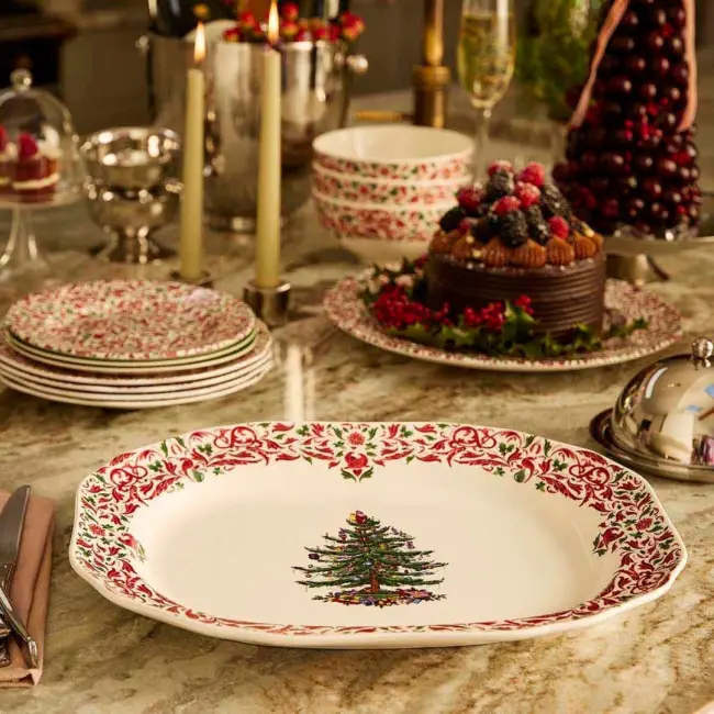 Yuletide Servírovací oválný talíř 35.5 cm